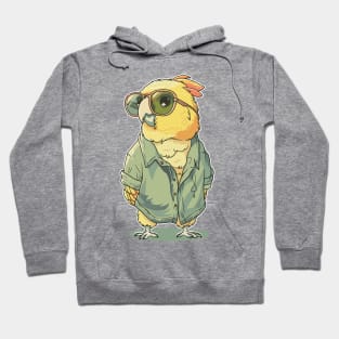 Vintage Green Cheek Conure Exotic Birds Parrot Sunglasses Hoodie